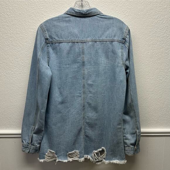 V580 Soft & Distressed DENIM Shirt, Jacket or Dress US Women’s Small Long Sleeve - Picture 9 of 13